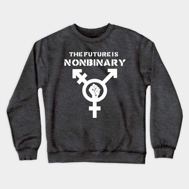 The Future is Nonbinary (White) Crewneck Sweatshirt by Micah